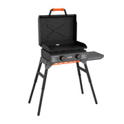 Blackstone Adventure Ready Outdoor Griddle, 2-Burner 22in Propane Flat Top Grill with Hood and Adjustable Stand, Gray, 2481