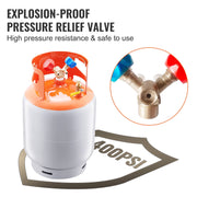 KFFKFF 30 LBS Refrigerant Recovery Cylinder, 400 PSI Durable HP295 Steel Portable Tank with Dual-Use Brass Y-Valve for Liquid and Vapor, Compatible with R22 R134A R410A LX-33629