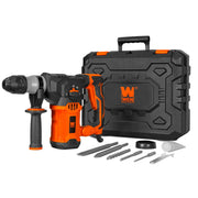 WEN 12-Amp Variable Speed SDS Plus Corded Rotary Hammer Kit, 1-3/16-Inch Capacity, Three Modes, Includes Case, Chisels, Drill Bits, RH1042