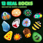 Syncfun Glow in the Dark Rock Painting Arts and Crafts Kit for Kids Ages 6-12, 43 Pieces