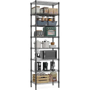 M MZG 8-Tier Adjustable Metal Wire Shelf, Black Matte, 13.8 in D x 23.6 in W x 79.5 in H, Heavy-Duty Storage Shelves