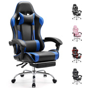 EDX Ergonomic Gaming Chair, High Back, Adjustable Armrests, Reclining 90-155, Removable Headrest and Lumbar Support, Black and Blue