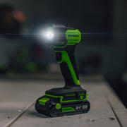 Greenworks 4 Pc Power Tools Combo Kit, PowerAll 24V Brushless Motor, Drill, Impact Driver, Reciprocating Saw, Adjustable Work Light, CK344A1