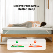 Chitooma 3 Inch Gel-Infused Memory Foam Mattress Topper, Cooling, Pressure Relief, Removable Bamboo Fiber Cover, Non-Slip Mesh Base, Queen