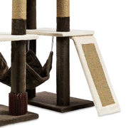 Vibrant Life CT230523 7-Level 65 Multi-Functional Cat Tree Activity Tower with Hammock Brown & Cream