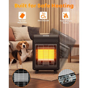 Kohree Portable Propane Space Heater, 18,000 BTU Radiant Cabinet Heater with 3 Heat Settings, Manual Control, Black, KR3311-WK