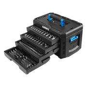 HART HHMTS424 215-Piece Mechanics Tool Set, Multiple Drive Sizes, Chrome Finish, Heavy-Duty Locking Storage Case