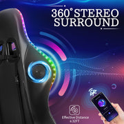 Hoffree HOGC-GP103 Gaming Chair with Bluetooth Speakers, Purple + Black