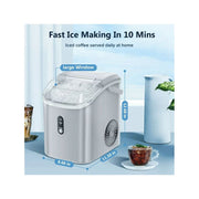 AGLUCKY Nugget Ice Maker Countertop with Soft Chewable Pellet Ice, 34lbs/24H, Self-Cleaning, Sonic Ice Machine for Home/Office/Party