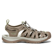 KEEN Whisper Women's Athletic Sandals, Water-Resistant, Lightweight, Adjustable Bungee Closure, Timberwolf/Tarragon, Size 6.5 Medium, 1027365