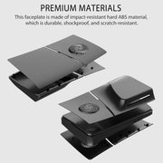 Uberwith Faceplate for PS5 Slim Disc Edition, Black, RGB Light Strip with 400+ LED Effects, Dust Filter, Cooling Vents, Console Cover Kit