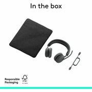 Logitech Zone Wireless 2 ES Noise-Canceling Wireless Headset with Adaptive Hybrid ANC, Bluetooth 5.3, USB-C, Microsoft Teams Certified, Graphite