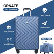 Travelhouse 4 Piece Hardshell Luggage Set Hardside Lightweight Suitcase w/TSA Lock Spinner Wheels, Blue