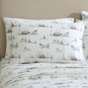 Lenox 6-Piece 100% Cotton Flannel Sheet Set, Queen, Cottage Neutral