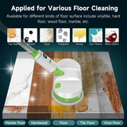 AlfaBot S1-1A Cordless Electric Steam Mop, Dual-Spin, Self-Propelled, LED Headlight, Water Spray, Large Tank, Green