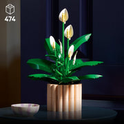 LEGO Botanicals Peace Lily Flower Building Set, 474 Pieces, Multicolor, Decorative Artificial Flowers in Peach Pot, 11504