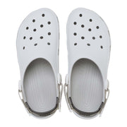 Crocs Classic Turbo Clogs, Adjustable Backstrap, Rubber Outsole, Sporty Color Blocked Design, White, 211287-100