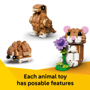 LEGO Creator 3 in 1 Cute Hamster with a Flower Building Toy for Kids Ages 7+, 166 Pieces, Multicolor, 6581017