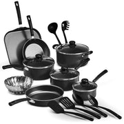 Tramontina 80119/545 PrimaWare 18-Piece Nonstick Cookware Set, Steel Gray