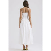 ZZZ Womens Floral Cami Dress, Slim Fit, Mid-Length High-Low Skirt, White