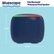 Bluescape Mini Portable Bluetooth Speaker, IPX7 Waterproof, Sound-Reactive LED Light Ring, True Wireless Stereo, Built-In FM Radio, Black