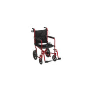 Drive Medical EXP19LTRD Lightweight Expedition Red Transport Wheelchair with Hand Brakes