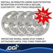 Coast2Coast IWCIMP390XN Impostor 17 Inch Chrome Plated Plastic 5 Spoke Wheel Cover Set of 4