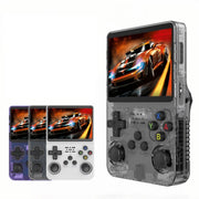 ZYTKWT R36S Handheld Game Console, 3.5-Inch IPS HD Screen, 128GB Memory, 20,000+ Games, 26 Emulators, Quad-Core RK3326 Processor, Gray