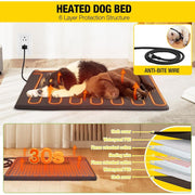 Aivituvin Heated Outdoor Dog House with Insulated Liner, UL-Tested Heating Pad, Weatherproof Iron Frame, Asphalt Roof, Large