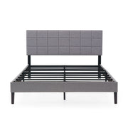 Mainstays MS34007783710AQ Upholstered Platform Bed, No Box Spring Needed, Queen Gray