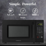 Farberware FMO11WEIBK 1.1 Cu. Ft. 1000-Watt Compact Microwave Oven, Black