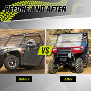 Kojem Flip Down Scratch Resistant Polycarbonate Windshield for Polaris Ranger 570 XP 900 1000, Clear