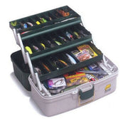 Plano 3-Tray Tackle Box with Dual Top Access, Dark Green Metallic/Off White