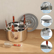 IAJXWI Pasta Cooker Insert Set, Stainless Steel, 5 Strainer Baskets, Multipurpose Kitchen Tool for Noodles, Dumplings, Vegetables, Silver