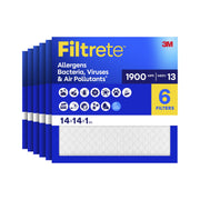 Filtrete HVAC Furnace Air Filter, 14x14x1, MERV 13, MPR 1900, Pleated 6-Pack