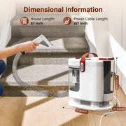 WHALL Portable Carpet Cleaner Machine, 15KPa Suction, Dual Water Tanks, Wide Brush, 8.57 lb, DY-508B
