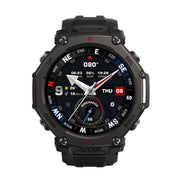 Amazfit T-Rex 3 Pro Smartwatch, 48mm Sapphire AMOLED Display, Titanium Bezel, Dual-Band GPS, Offline Maps, 25-Day Battery, Built-In Flashlight, 10 ATM Water Resistant, Tactical Black, A2444