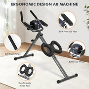 MaxKare AB-BQ101 Adjustable Ab Machine with Detachable Ab Roller Wheel, Black