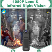 Stock Preferred Mini Body Cam 1080P HD Video Recorder with Night Vision, 180 Rotatable Lens, Clip-On Action Camera, Built-In Battery, Black