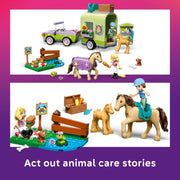 LEGO Friends Horse & Baby Foal Trailer Toy Building Set, 279 Pieces, Includes Autumn & Matilde Minidolls, Animal Figures & Accessories, Ages 7+, 42695
