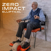 EZ-GO Elliptical Under Desk Exercise Bike, Silent & Portable Seated Machine w/ Workout Levels for Home or Office Desk