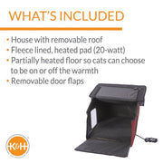 CENTRAL Garden & Pet 3974 K&H Pet Products 3974 Extra Wide Outdoor Heated Kitty House - Red