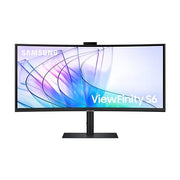 Samsung ViewFinity 34-Inch Ultrawide Curved Computer Monitor, UWQHD 3440x1440, HDR10, 100Hz, AMD FreeSync, Built-In Webcam, USB-C 90W Charging, Adjustable Stand, Black, LS34C654VANXGO