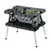 Keter 231694 Compact Portable Folding Garage Workbench Work Table with Clamps, Green