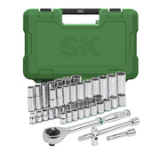 SK Tools USA 41 Piece 3/8 Ratcheting Mechanic Tool Socket Set with SureGrip Drive, SuperKrome Finish, Rust Resistant, Carrying Case SK01356