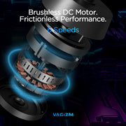 Vagizm 52 Inch Ceiling Fan with Light, Brushed Nickel and Walnut Blades, Remote Control, Quiet Reversible DC Motor, Downrod Mounted