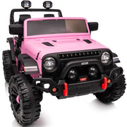Hikiddo HKJC30912V 12 Volt Electric Ride On Car Truck, Two-Seater, Dual Motors, Bluetooth, Remote Control, Pink