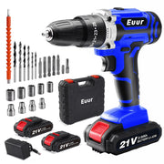 Euur airxpro-0024 21V 25+1 Position Adjustable Torque Electric Drill, Blue