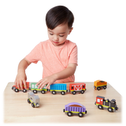 Melissa & Doug Wooden Train Cars 8-Piece Set