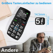 Artfone C1+ 4G Volte Big Button Cell Phone for Seniors and Kids, Black, Clear Sound, SOS Button, USB-C Charging Dock